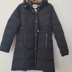 Cole Haan Signature Hooded Down Feather Coat Jacket Black Large